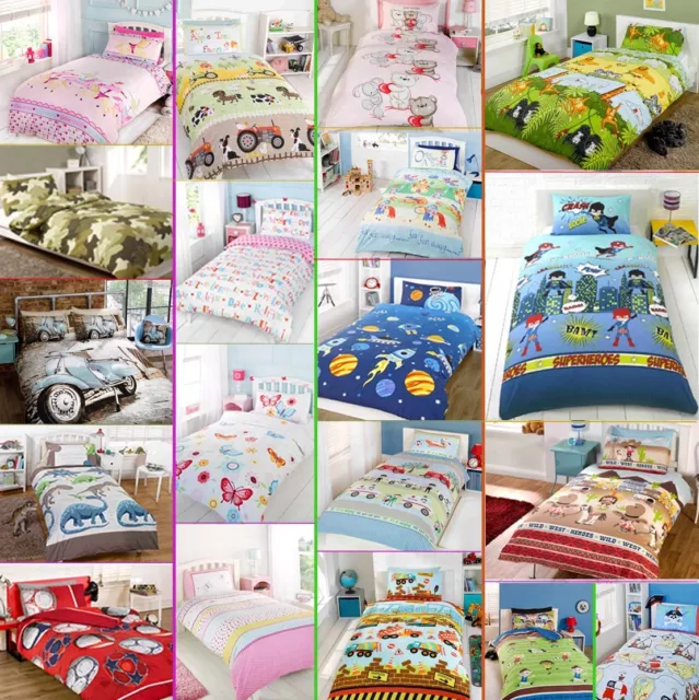 Kinder Kinder Jungen & Mädchen Einzelbett Charakter Bettdecke Quiltbezug Bettwäsche Set