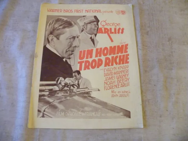 dossier presse cinema 1932 un homme trop riche george arliss