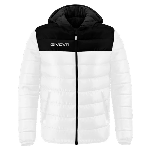 Giubbotto Uomo Donna Piumino Leggero Givova Sportivo Giubbino Cappuccio Bianco