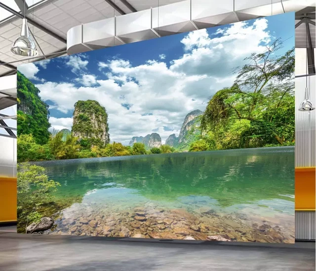 3D NATURAL LAKE Mountain 43466NA Wallpaper Wall Murals Removable ...