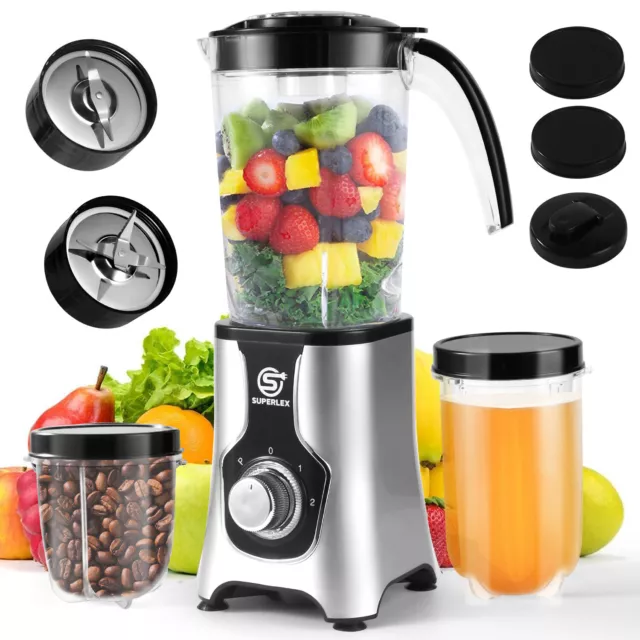 6-IN-1 Multi Blender Food Processor Ice Crusher Smoothie Maker Juicer 3 Speed