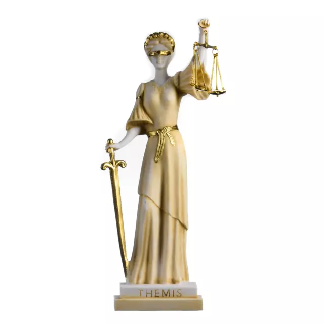 Estatua de la diosa griega Themis, estatua de la justicia ciega de Color...