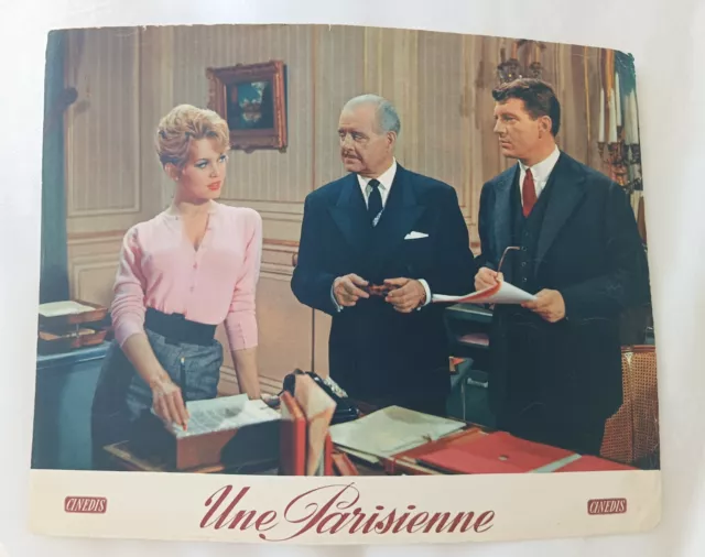 BRIGITTE BARDOT LA PARISIENNE 1958 HENRI VIDAL vintage lobby card Aushangfoto