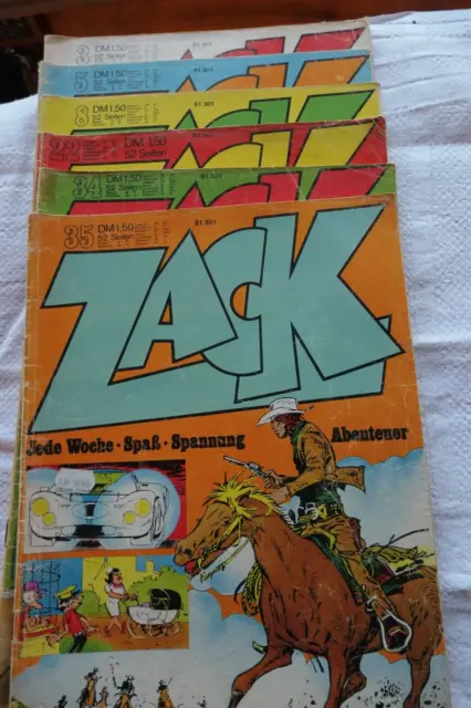 1972 bis 1980er Comic ZACK Die großen Abenteuer unserer Zeit 43 Hefte