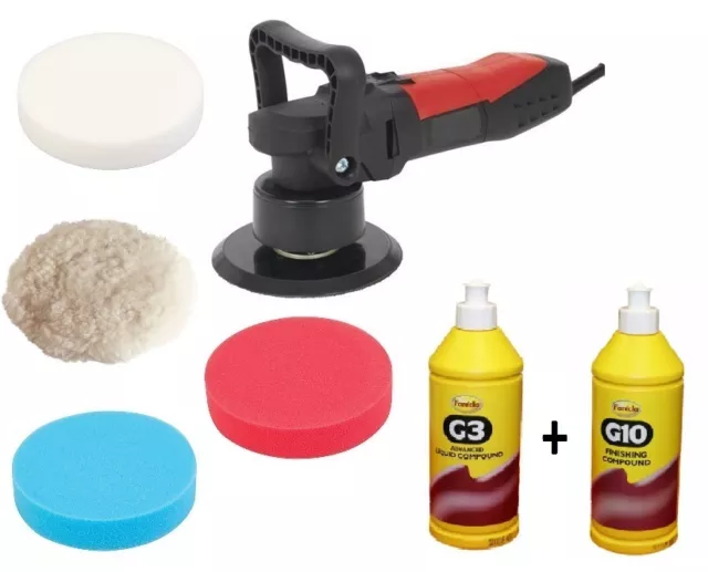 DAS6 850w Electric Orbital Polisher & Heads & Farecla G3 G10 Paint Restorer Kit