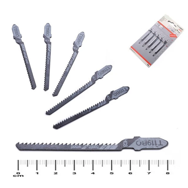 Lame taglio acciaio duro parte seghetto alternativo T119BO curvo nuovo set da 5