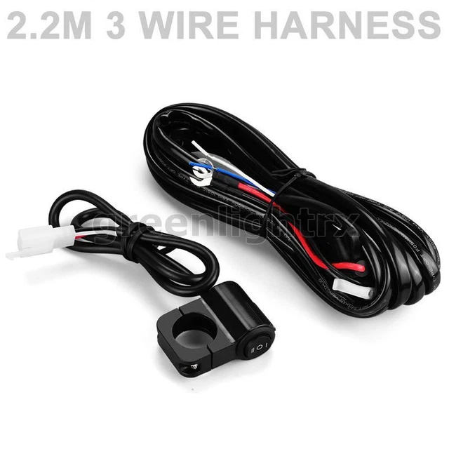 1X Motorcycle Wiring Harness Kit Switch On/Off Fog Headlight Spot Light Driving