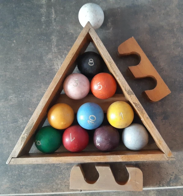 Lot De 4 Anciennes Boules De Billard - Poids Total 294 Grammes, Occasion
