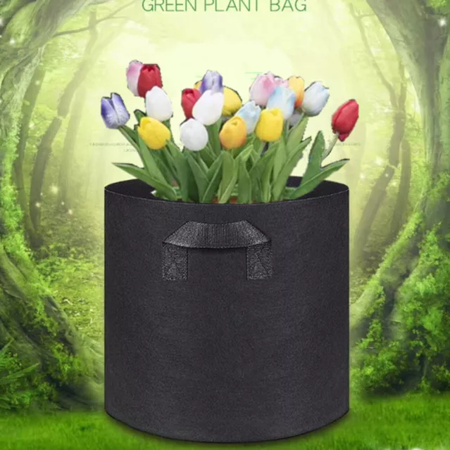 Pflanzentasche in Schwarz Pflanzsack Pflanzbeutel mit Henkeln Blumentopf 9 Größe