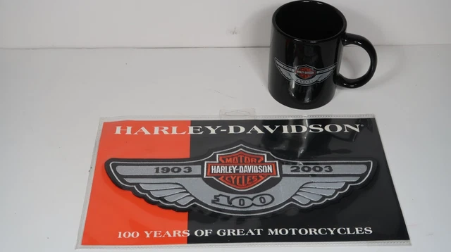 Harley Davidson 2003 100th Anniversary Heritage Softail Sew on Patch and Cup