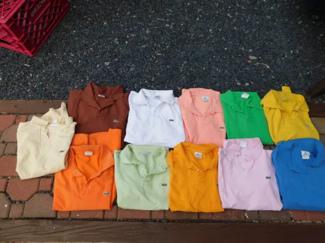 Lacoste Polo Shirts Size 6 (XL) Lot of 11 Polo Mens Shirt