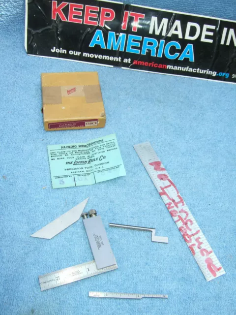 LUFKIN 138cx DIE-MAKERS SQUARE LOC1 USA MACHINIST 5 PIECES PAPER BOX INSPECTION