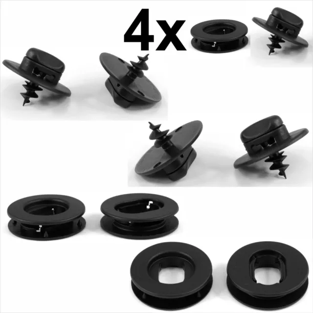 4x set Floor Mat Carpet Screw clips Plastic screws oval TURN HOLE LOCK RINGS NEW