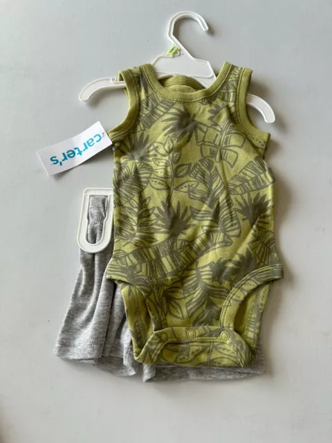 Carters Baby Boy 2 Piece Knit Leaf And Lion Short Set Size 3 M