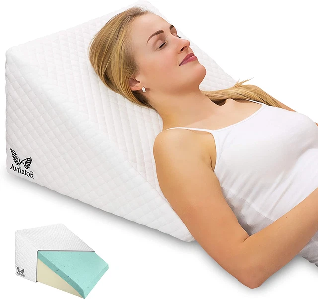 AVIIATOR ORTHOPAEDIC BED Wedge Support Pillow Memory Foam for