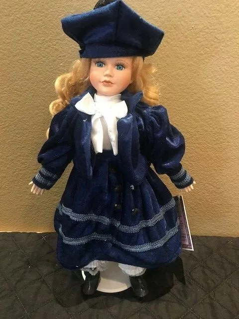 Christina Collection doll 1996 16" Christina Verdi Porcelain Blue Dress COA Tag
