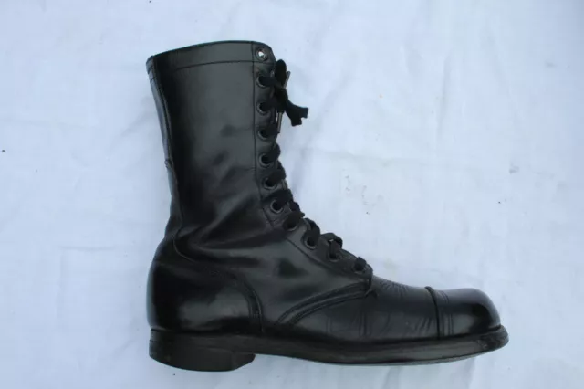 VTG 1962 VIETNAM WAR BLACK LEATHER U.S. MILITARY COMBAT BOOTS SIZE 8.5 1960s