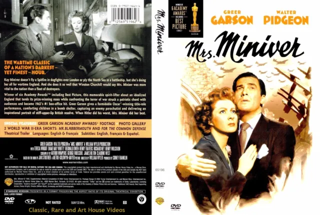 Mrs. Miniver ~ DVD ~ Greer Garson, Walter Pidgeon (1942)