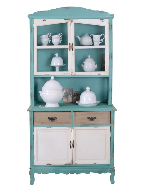 Buffet De Cuisine Style Campagne, Bleu, Avec Tiroirs - Neuf