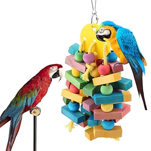 Papagei Spielzeug Vogel Spielzeug Hängen Holzspielzeug Papagei Schaukel Geeig...