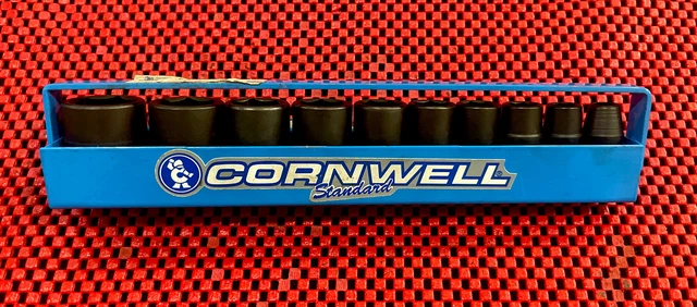 CORNWELL TOOLS NEW P-SERIES 10 PC Shallow Impact Socket Set 3/8"DR, 6PT USA MADE