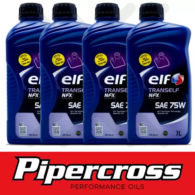 Elf Tranself NFX 75W Gear Oil Manual Gearboxes 4x1L = 4 Litres 4L (REPLACED NFJ)