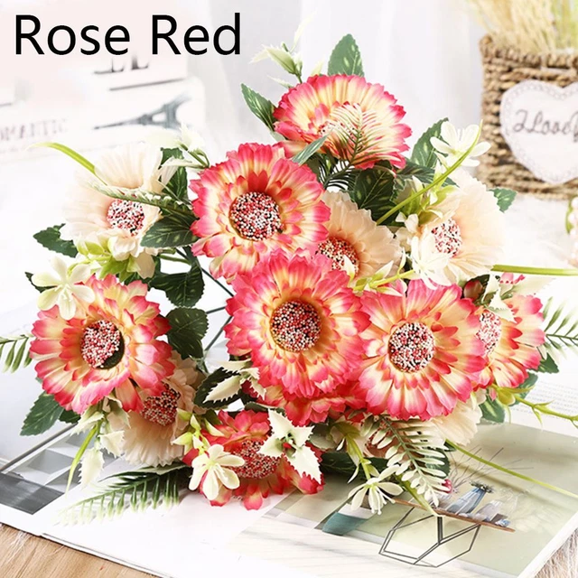 Yellow Fake Flores Bouquet Artificial Flower Wedding Decoration Silk Peony