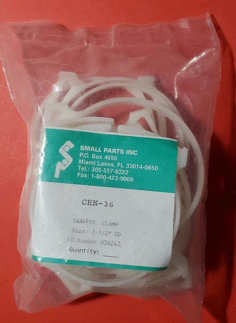 10x Acetal Snapper Hose Clamp CHN-36 Quick Ratchet Closure 2 1/2" OD, Pack of 10