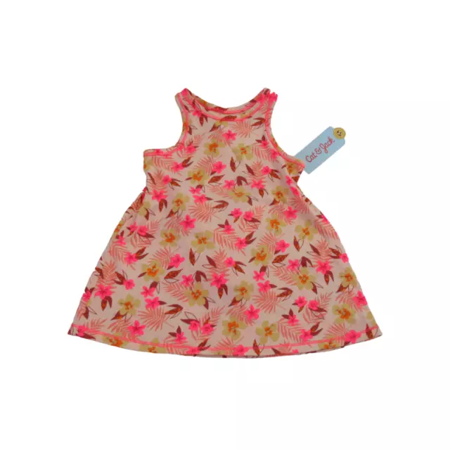 Cat & Jack Baby Girl Size 18M Sleeveless Racerback Dress Brief Peach Floral