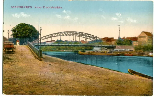 AK SAARBRÜCKEN Kaiser-Friedrich-Brücke um 1906
