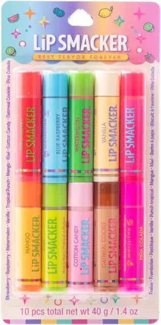 Lip Smacker Original & Best 10 Piece Lip Balm Party Pack Oatmeal Cookie, Vanilla