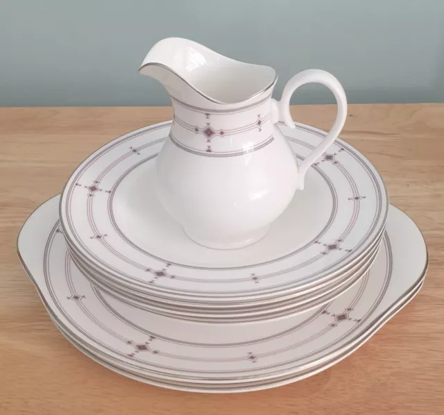 Royal Doulton Infinity Cereal/Soup/Dessert Bowls x 4 - Jug - 2 Serving Plates