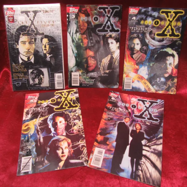 Five Vintage  X-Files Comic Books Topps