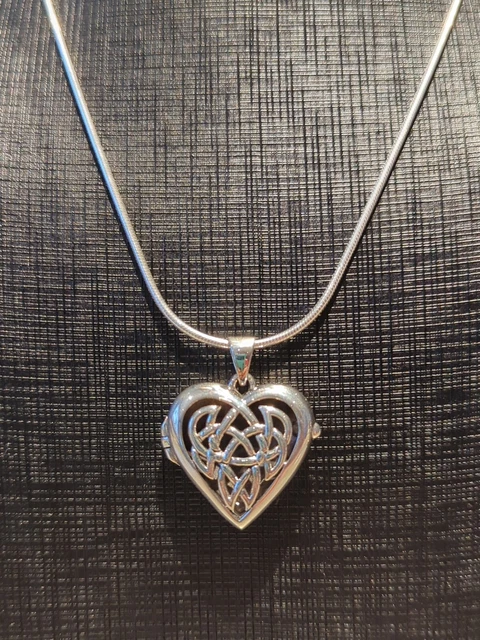 Celtic Heart Locket Necklace