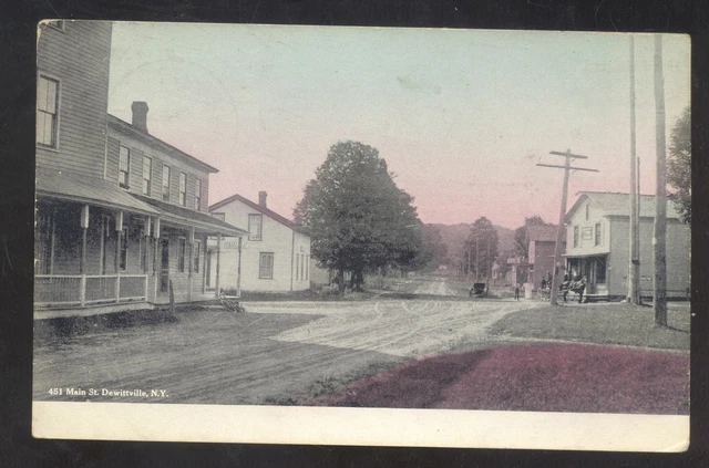 Dewittville New York Ny Downtown Main Street Scene Ny Vintage Postcard