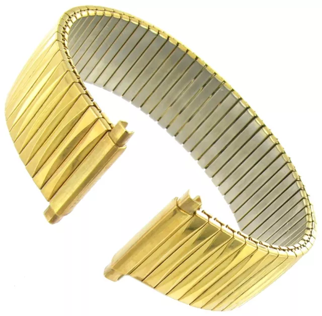 17-22mm Hadley Roma Stainless Steel Gold Tone Twist O Flex Watch Band 7455