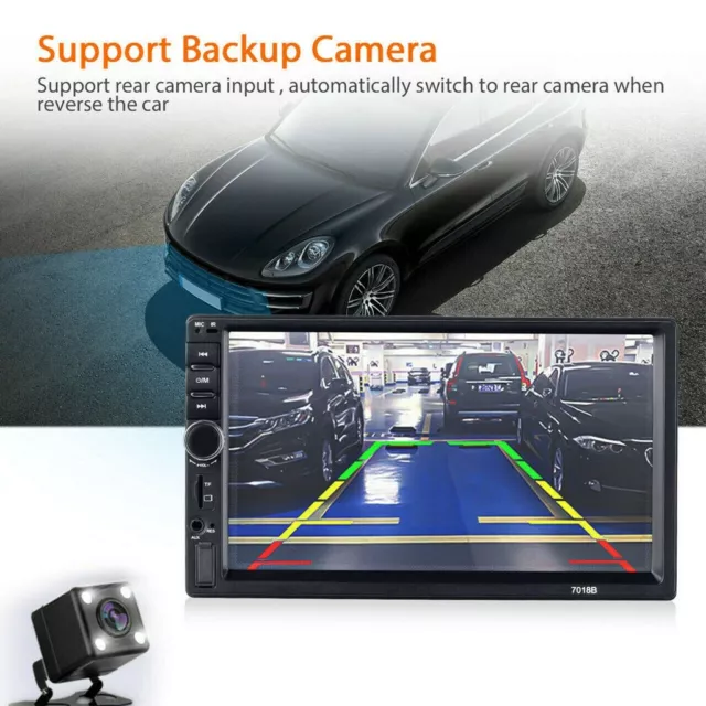 Double écran tactile 2Din voiture lecteur stéréo MP5 Bluetooth radio FM + caméra 3