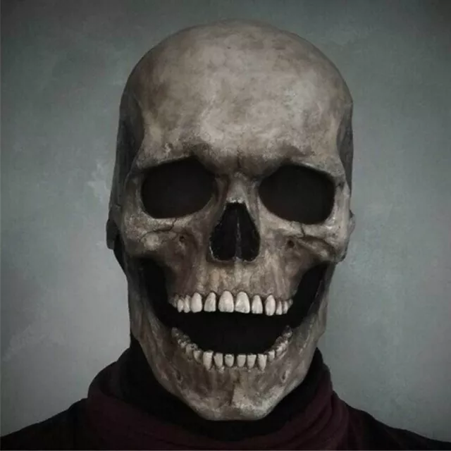 Skeleton Biochemical Mask Halloween Horror Scary Skull Latex Full Head Party Pro