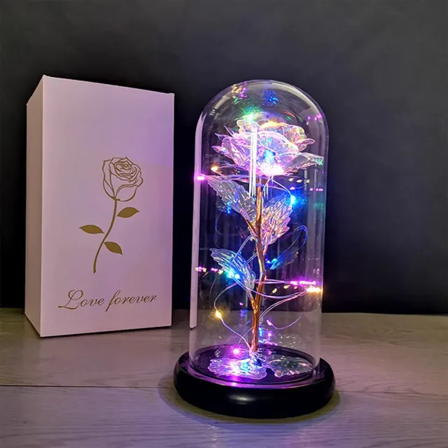 Beauty and The Beast Rose Flower in Glass Dome Birthday Gifts Mothers Day Gifts