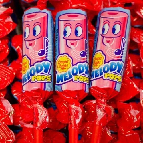 5 Chupachups Melody Sucettes Fraise Sucettes Rétro Bonbon Sifflets Sucreries