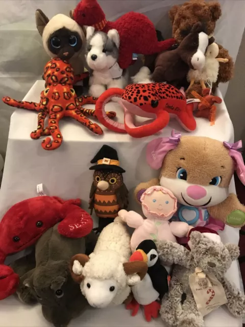 Misc Plush Stuffed Animal Lot Douglas Fisher Price Bunnies By The Bay Baby Frog