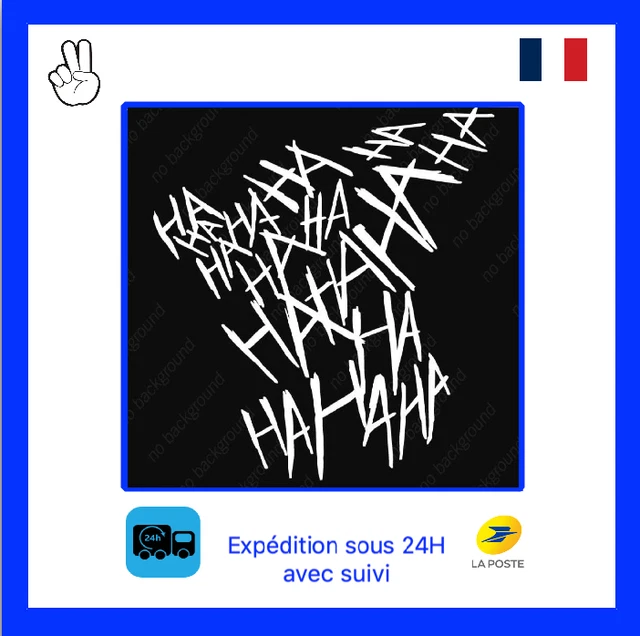 Stickers autocollant adhésif moto auto HAHAHA blanc