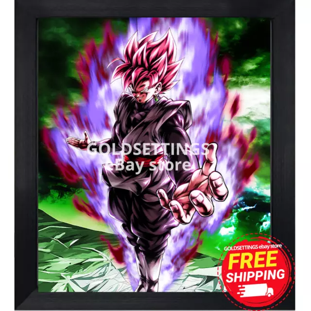 Dragon Ball Super Poster Goku Black SuperSJ Rose 12inx18in Free