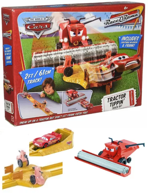 DISNEY-PIXAR CARS TRACTOR TIPPIN' TRACK SET WITH FRANK, McQUEEN & 2 TRACTORS