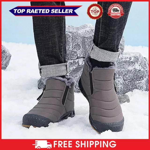 FUR LINED SNOW Boots Short Shaft Boots Lightweight Men for Winter (Grey ...