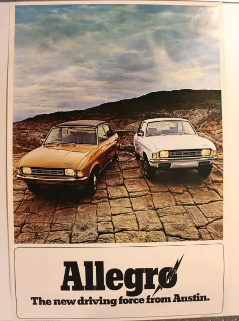 Affiche Ancienne Austin Alegro Leyland Morris 1973 Wolseley