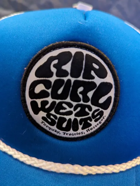 Rip Curl Trucker Hat Snapback Blue White Logo Foam Mesh New