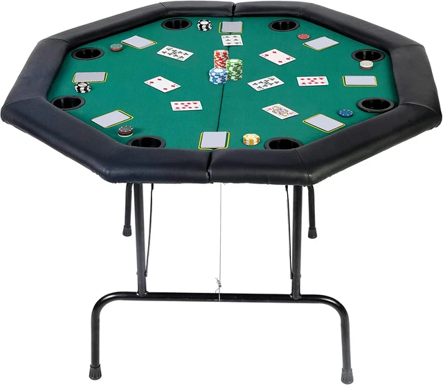 Poker Table Folding Casino Poker Table Texas Hold’Em Poker Table, Felt Top Board