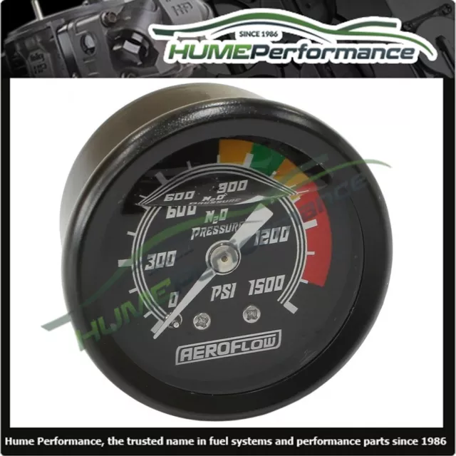 Nitrous Oxide Nos Pressure Gauge 0-1500 Psi Black Face Af30-2215