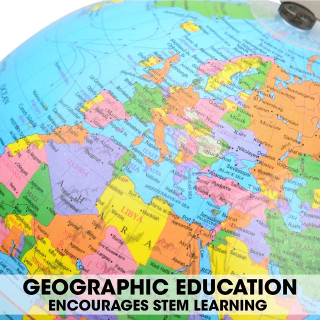 Toyrific World Globe for Kids, Educational Rotating World Children Map 20cm 3